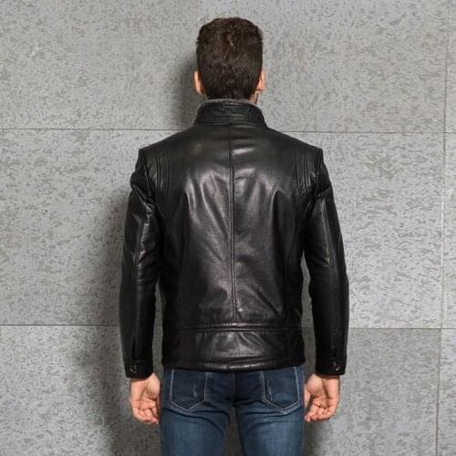 2020 New Genuine Leather Jacket Men Winter Goatskin Leather Coat Sheep Shearing Mens Leather Jackets 3367 KJ3006