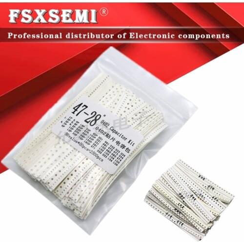 50values*50pcs=2500pcs 0402 SMD Ceramic Capacitor Assorted Kit 1pF~10uF Chip Ceramic Capacitor Samples ki
