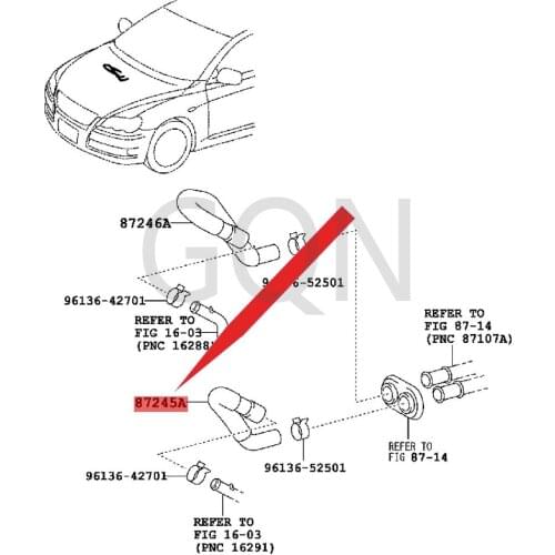 Heater water inlet hose A2005-Toy ota CRO WNR EIZ warm wind water pipe (inlet) warm water pipe parking brake oil pipe