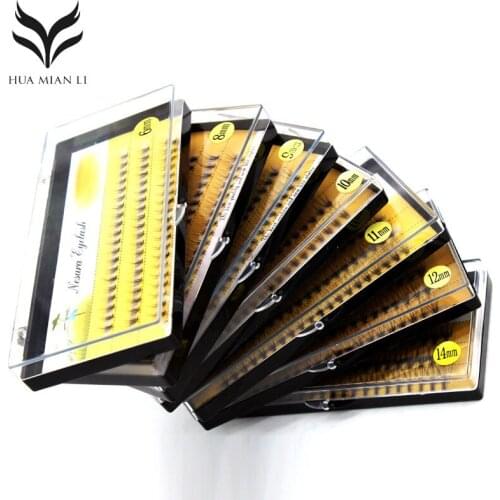 False Eyelashes Professional Hand Made Black Makeup Grafting False Eyelashes Individual Cluster Crisscross Fake Eyelashes