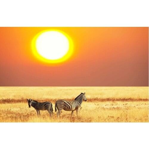 Custom papel DE parede infantil, sunset African grass zebra murals for the sitting room the bedroom wall fabric papel DE parede