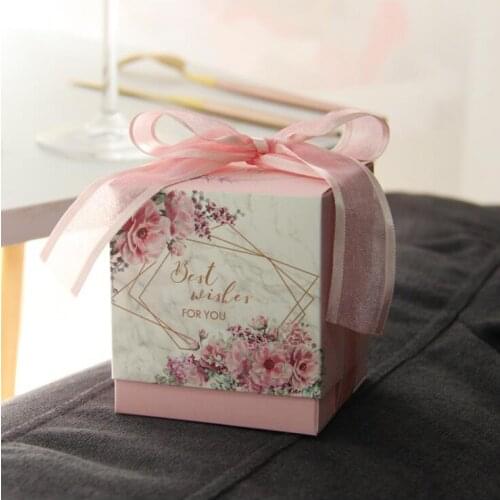 New Paper Candy Gift Box Creative Wedding Favors Gift Bag with Ribbon For Guests Wedding Baby Shower Birthday Party Decoration
