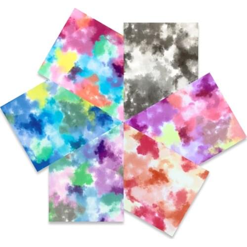 12"x10" Bundle 6 Assorted Colors Clouds HTV Heat Press Cricut Film Iron on Tshirt Tie Dye Heat Transfer Vinyl Easy to Weed DIY