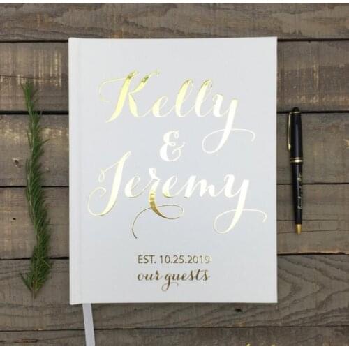 Customize foil silver wedding Wedding guest book journals, bridal shower guest book ideas instant photo albums book photobooth