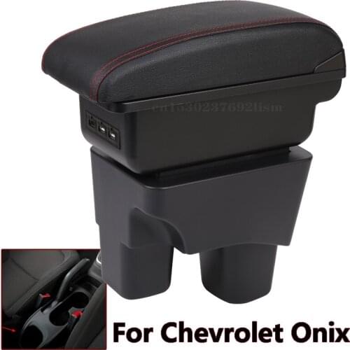 For Chevrolet Onix Armrest Box Car Central Armrest Storage Cavalier Box cup holder ashtray USB interface interior car-styling