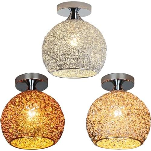 Semi Flush Mount Ceiling Light Aluminum Lampshade E27 Base LED Bulb Not Included Lighting Lamp for Hallway Cafe Bar Living Room