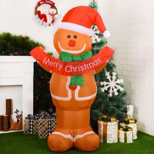 Christmas Gingerbread Man Inflatable Model Christmas Decoration for Home Large Christmas Inflatable Gingerbread Man Toys EU Plug
