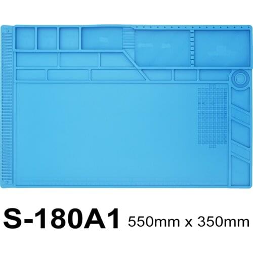 S-180 BGA Heat Insulation Silicone Soldering Pad Repair Maintenance Platform Desk Mat with Magnetic Section S-180A1