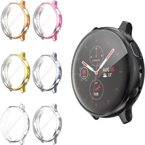 Silicone Soft Full Screen Glass Protector Case Shell Frame For Samsung galaxy watch active 2 40mm 44mm active2 Protective Cover