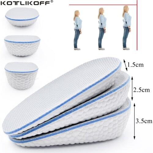 Shoe Insoles Breathable Half Insole Heighten Heel Insert Sports Shoes Pad Cushion Unisex 1.5/2.5/3.5cm Height Increase Insoles