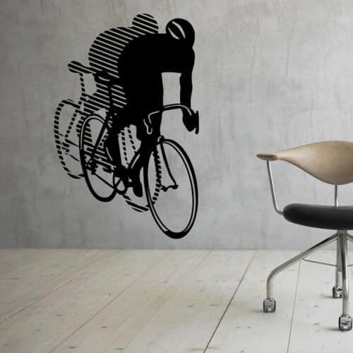 Bicycle & Inverted Image Wall Decal Wall Vinyl Sticker Sport Bike Home Interior Boy Teen Bedroom Decor C431
