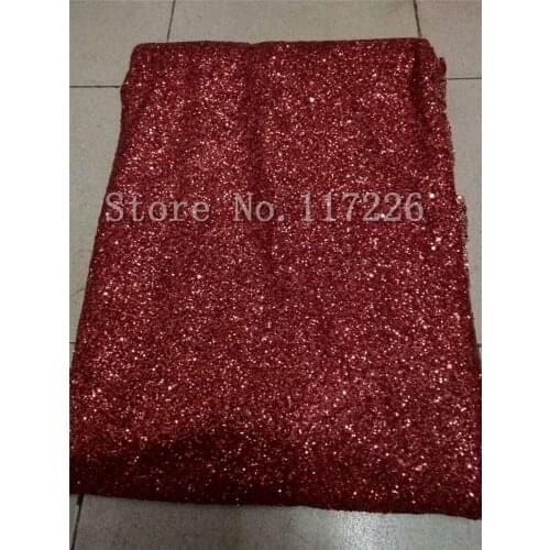 Wine color glued glitter Nigerian Laces Fabric Bridal High Quality glitter French Tulle Lace Fabric JRB-82614 For Women