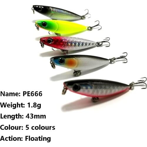 1pc 1.8g 43mm Fishing Lures Mini Floating Pencil Artificial Swimbait