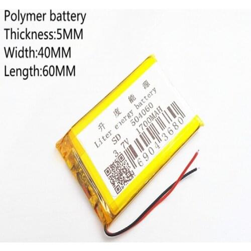 10pcs 3.7V,1700mAH,504060 PLIB; polymer lithium ion / Li-ion battery for GPS,mp3,mp4,mp5,dvd,bluetooth,model toy mobile bluetoo