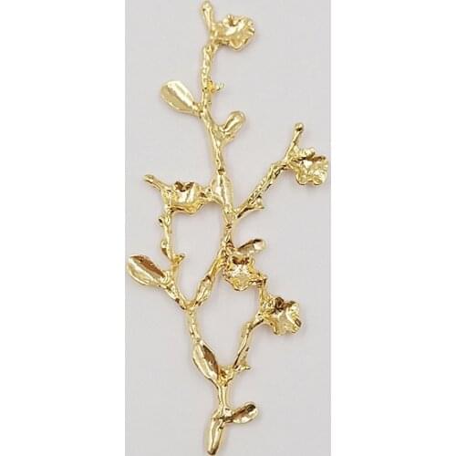 10pcs 37*78mm Fashion Metal Alloy KC Gold Flower Branch Connectors Charm DIY Accessories For Jewelry Making
