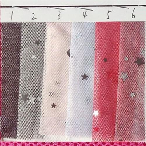10 yards lot 140cm width Phantom star moon mesh gauze sprinkled with gold sequins Fashion lace fluffy skirt Mesh fabric
