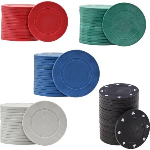 20pcs ABS Poker Chips Casino Baccarat Black Jack Chip Coins Poker Cards Game Mahjong Dice Chips No Face Value Blank Chip