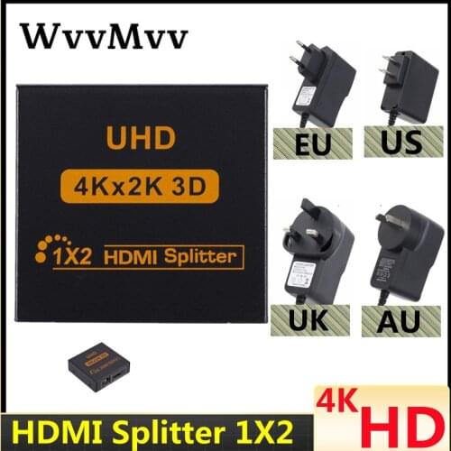 4K 1x2 HDMI-compatible Switch 1x2 Splitter HDMI-compatible Port Auto Switcher Support 3D Full HD1080P for DVD pc HDTV