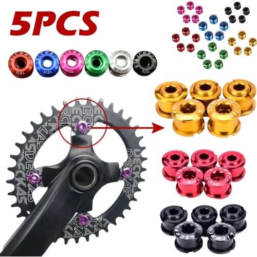 5Pcs MTB Bicycle Chainwheel Screws Cycling Chainring Wheel Bolt Alloy 7075 1.5g 6.5mm Road Bike Disc Screws for Crankset Parts