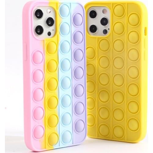 Anti Stress Toys Ball Case For Huawei P30 Pro P40 Lite Nova 5 6 7 8 SE Mobile Phone Cover Luxury Fashion Rainbow Silicone Shell