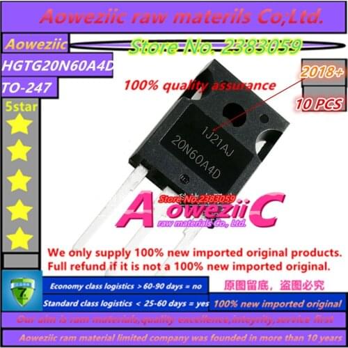 Aoweziic 2018+ 100% new imported original HGTG20N60A4D 20N60A4D TO-247 IGBT single tube transistor 600V 70A