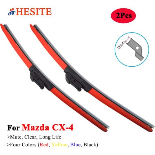 HESITE Colorful Hybrid Wiper Blade For Mazda CX-4 SUV And Carol CC GF GS 2008 2010 2012 2013 2014 2015 2016 2017 2018 2020 Model