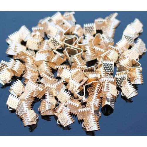 D009 100pcs/lot Jewelry Findings & Components Textured End Caps Crimp Beads Clasp Fit Jewellry Making DIY Accessories