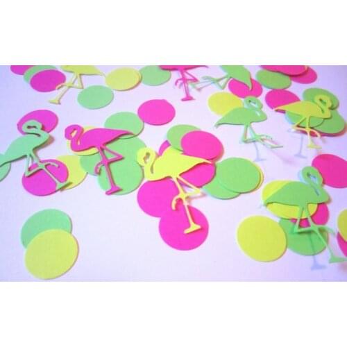 Flamingo Confetti | Flamingo Party Neon ConfettiNeon Party Decor Luau Decorations Hawaiian Party Neon Birthday Decor favors