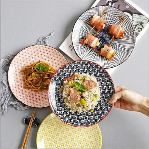 Creativity Tableware Geometry Tableware Ceramic Dinner Plate Dish Porcelain Dessert Plate Dinnerware Cake Plate Pasta Plate