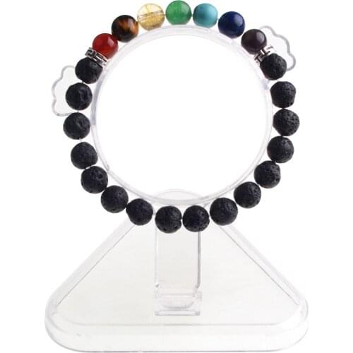 Lava stone 8MM Seven Chakra Stone Bracelet Man Fashion Women Gift For Beautiful Beads