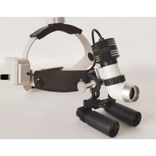 Medical Loupes Binocular Magnifier 4.0/5.0/6.0X Magnifying Glasses+5W LED Dental Headlight Surgical Headlamp Dentistry 2 Battery