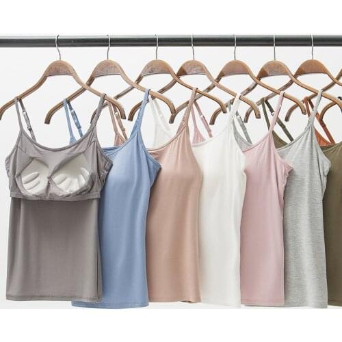 Fashion girl new large size sling shoulder strap adjustable loose modal with chest pad bottoming vest