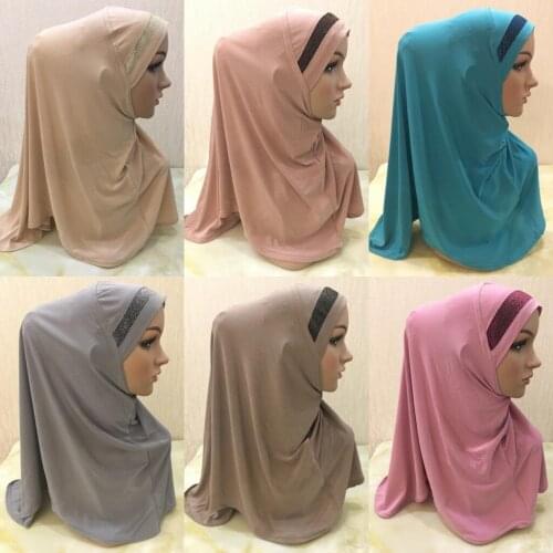 Islamic Ladies Head Scarf Headwear Muslim Hijab Inner Cap Wrap Shawl Scarf Ramadan Arab Amira Headscarf Full Cover Turban Hijab