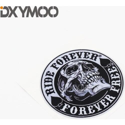 Drift Rider Forever Free Car Styling Decal Skull Hunter Auto Oil Tank Motorcycle Bike Helmet Decorate Sticker 11cm
