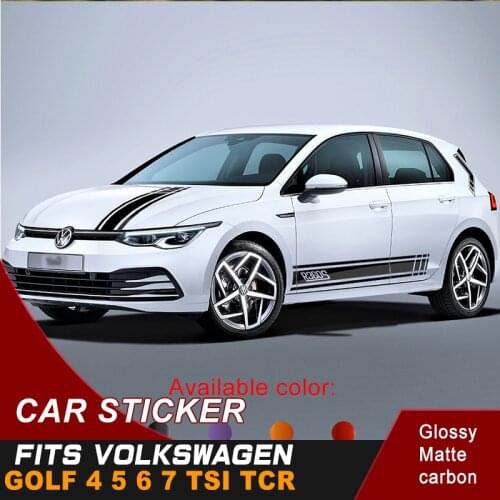 Car Decals Car Side Body Racing Stripe R360S Vinyl Graphic Cool Car Sticker Accessories Fit For VOLKSWAGEN GOLF 4 5 6 7 TSI TCR