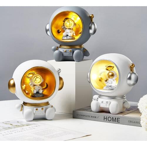 Nordic Resin Astronaut Statue Cute Home Decoration Accessories Night Light Piggy Bank Piggy Bank Childrens Toy Gift