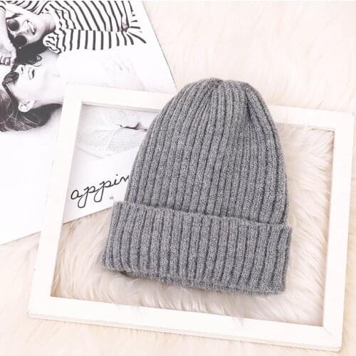 Unisex Hat Cotton Blends Solid Warm Soft HIP HOP Knitted Hats Men Winter Caps Womens Skullies Beanies For Girl Wholesale шляпа
