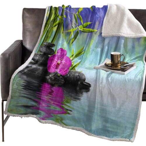 Rose Flowers Stone Black Green Bamboo Blanket Floral Fleece Blanket for Kids Girl Couch Soft Plush Bedspreads Quilt Drop Ship