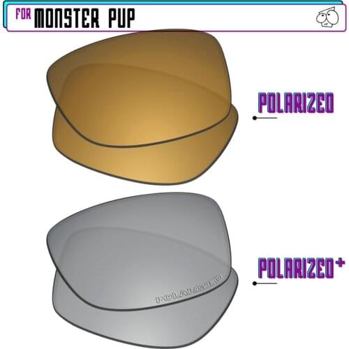 EZReplace Polarized Replacement Lenses for - Oakley Monster Pup Sunglasses - Sir P Plus-GunmetalP