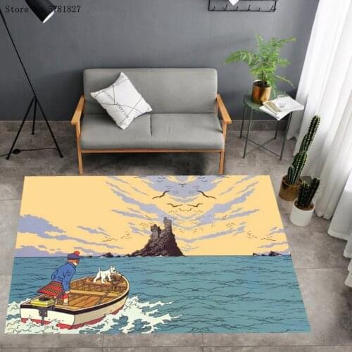 The Adventure Of TinTin Carpet Dinosaur Animation Cartoon Floor Mat Home Rugs 3D Print Outdoor Entrance Rug For Kid Floor Carpet