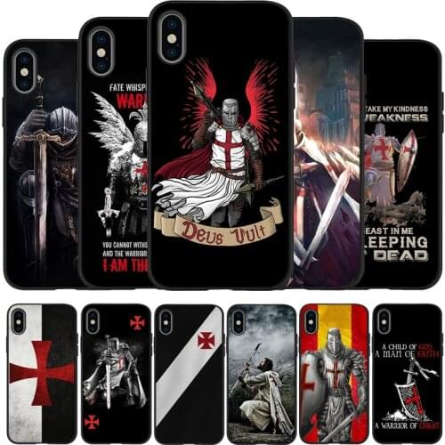 Knight Templar Black TPU Silicone Soft Phone Case For iPhone 11 12 Pro X XR XS MAX 5 6 7 8 Plus SE 2020