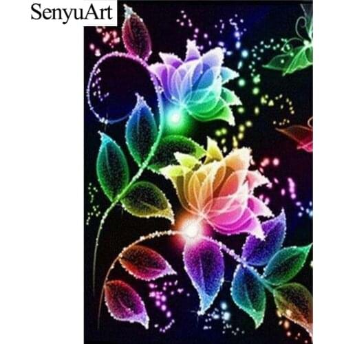 SenyuArt 5d Diy Paint with Diamonds Accessories Full Drill Paiting By Numbers Embroidery Mosaic Cuadros Flower Cross-stitch Kits