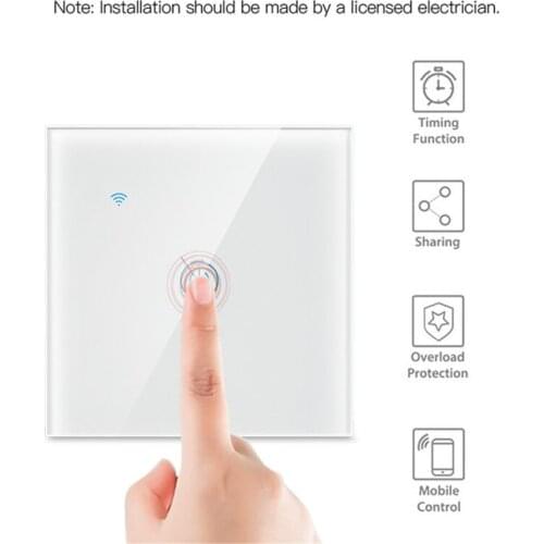 New Tuya WiFi Smart Light Switch With Luxuray Glass Panel Touch Sensor Smart Wall Switch Voice Work With Alexa Google Home 2021