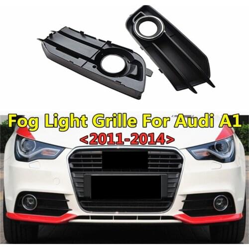 WL Car Front Bumper Racing Grills ABS Black Fog Light Grille For Audi A1 2011 2012 2013 2014 Fog Lamp Frame OEM 8X0807681A/682A
