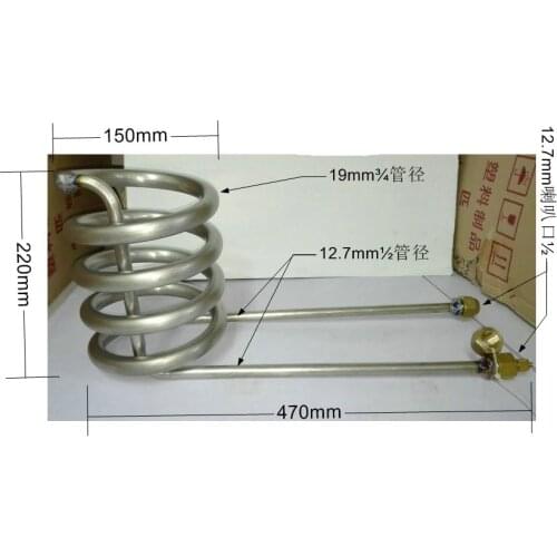 1.5HP titanium tube evaporator, seafood pond, fishpond, fish tank, refrigeration titanium tube