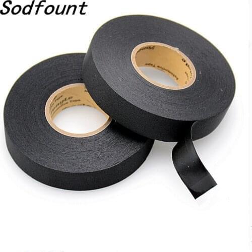 1pcs 19mmX30m Car wiring harness black cloth velvet tape adhesive temperature insulation high temperature tape