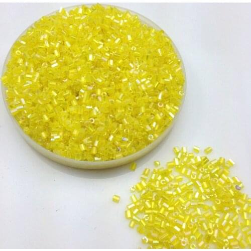16g 1000pcs 2*3mm AB Yellow Colorful Transparent Tube Loose Spacer Beads Cezch Glass Seed Bead Handmade Jewelry DIY Garment Bead