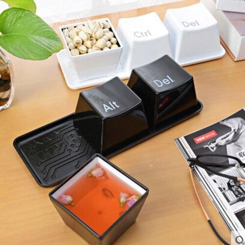 3pcs/Set Novelty Creative Simple Keyboard Ctrl ALT DEL Type Tea Coffee Mug Cup Container