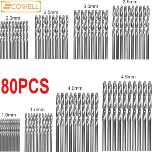 30% Off 80pcs Professional HSS M2 Twist Drill Bits Metal Jobber Drills Split Tips Bits 1mm 1.5mm 2mm 2.5mm 3mm 3.5mm 4mm 4.5mm