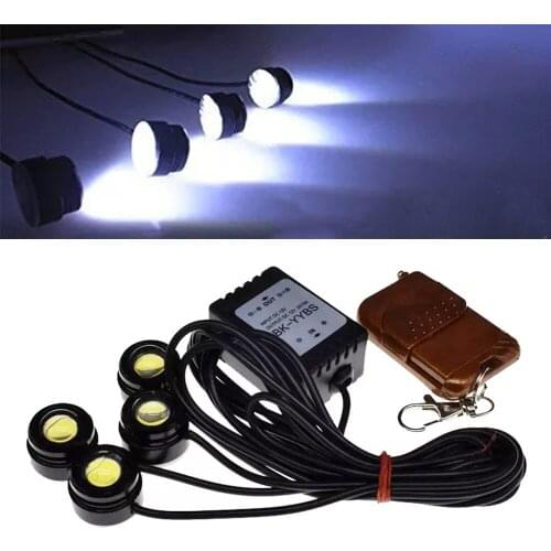 Car SUV Wireless Remote Control 4 in1 12V Eagle Eye Hawkeye LED Strobe Lights Lamp DRL For VW Ford BMW Toyota Chevrolet Nissan